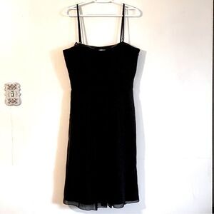 NWT Ann Taylor Loft Celebrations Silk Dress Black Removable Straps Lined Sz 14